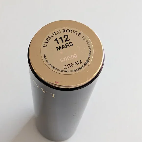 Lancome L'absolu Rouge Cream Lipstick 112 Mars Cream Full Size Preowned - Picture 7 of 8